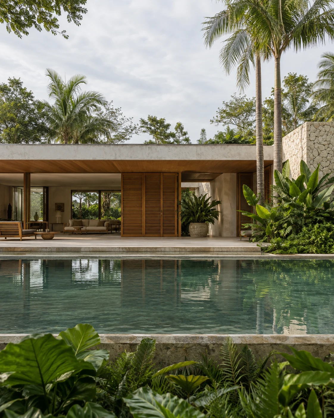 Casa contemporânea com piscina e jardim